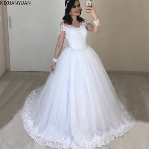 Simple Wedding Dress Plus Size Vestidos De Noiva for Women Long Sleeve White Lace 2021 Vestido De Casamento