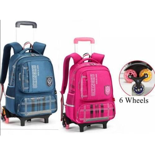 ZIRANYU Student School Rolling Backpack For Girls Trolley Backpack School Trolley Bags for Boys Children School Wheeled Backpack