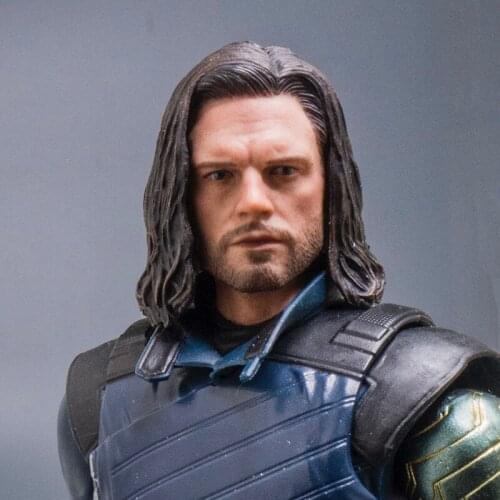 1/12 Winter Warrior Sebastian Stan Head Sculpt Model Head Carving Fit 6'' Action Figure Body