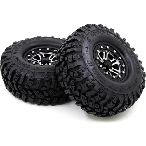 Tires 116MM/42mm 1.9" Rubber Tires & Metal Beadlock Wheel Rims for 1:10 RC Rock Crawler car Axial SCX10 90046 TRX-4 S289