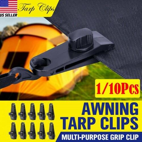 10Pcs Awning Tarp Clamp Set Tent Clips Hanger Nylon Plastic Survival Emergency Grommet USSTOCK