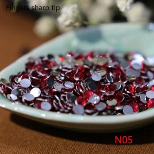 1000 pcs SS6 red 14 Facets Resin Round Rhinestone Sparkling Rhinestones Nail Art Decoration DIY N05