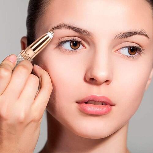 2 in 1 USB Electric Eyebrow Trimmer Painless Eye Brow Epilator Women Makeup Mini Razors Portable Facial Lip Hair Removal Shaver