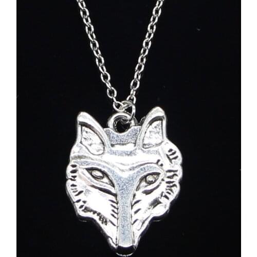 20pcs New Fashion Necklace 31x24mm wolf head Pendants Short Long Women Men Colar Gift Jewelry Choker