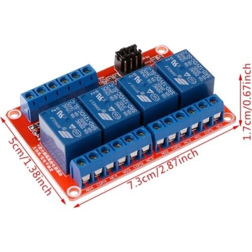 12V 4 Channel Relay Module with Optocoupler Isolation Supports High Low Trigger