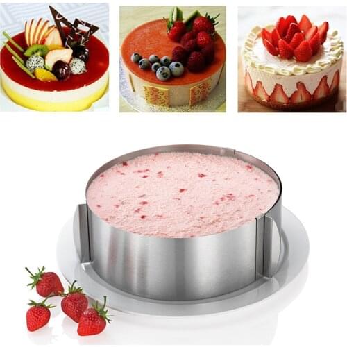 6-8/12 inch Adjustable Dessert Cake Mold Stainless Steel Round Cookie Mousse Mould Ring DIY Kitchen Cake Decorating Tools