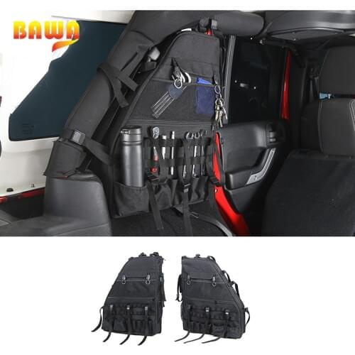 BAWA Stowing Tidying Car Organizer Door Storage Bag For Jeep Wrangler 2007-2017 JK Door Side Anti-Roll Car Organizer Bag