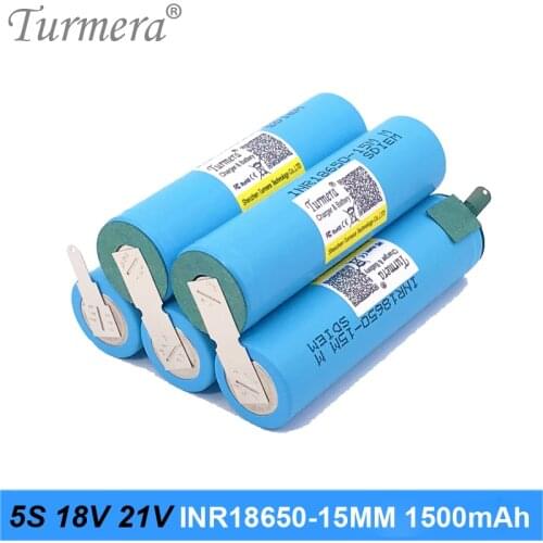 Battery 18650 Pack 5s 18v 21v INR18650-15mm 1500mah 25a Welding Battery for Screwdriver Battery and Vacuum Cleaner Customized