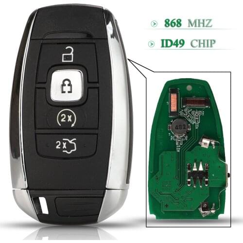 Bilchave 4 Buttons 868Mhz ID49 Chip Smart Remote Car Key Fob Keyless Go For Lincoln MKC MKZ 2016-2019