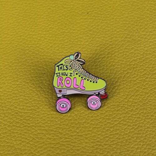 This How I Roll Lapel Pin Roller Skates Brooch Skating Badge perfect decor for you Being at the park or on the derby track