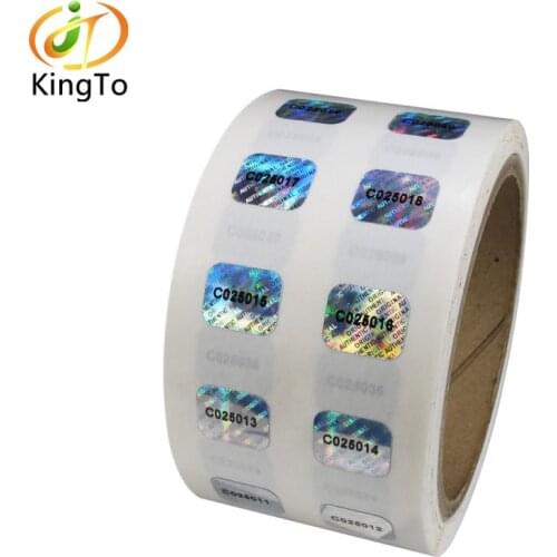Custom adhesive holographic stickers 3D hologram label sticker with serial number in roll