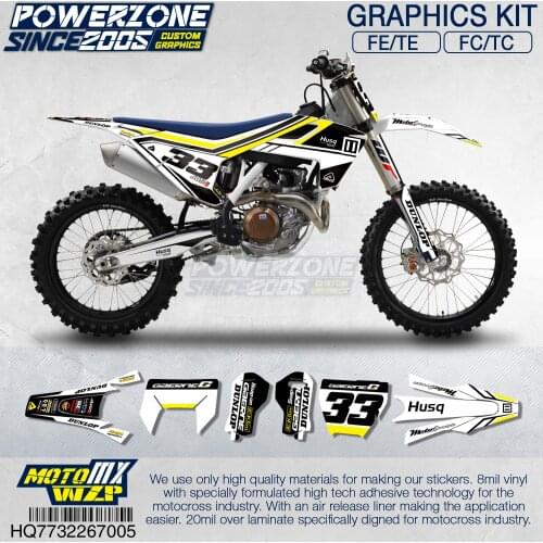 PowerZone Customized Team Graphics Backgrounds Decals 3M Custom Stickers For Husqvarna 2017 To 2019 FE TE FC TC 250 To 500cc 705