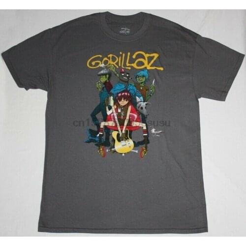 Harajuku Streetwear Shirt Menband Alternative Hip Hop Rock Brit Band Blur New Grey Charcoal T-Shirt