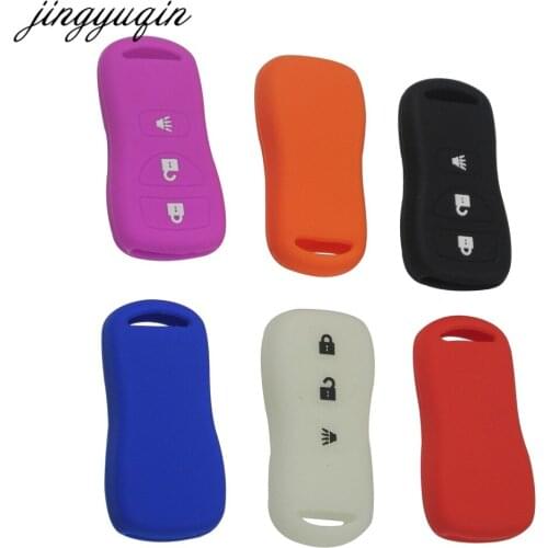 Jingyuqin 30pcs 3BTN Remote Silicone Key Case for Nissan Quest Tiida LIVINA X-Trail QASHQAI Paladin Murano Xterra Rubber Cover