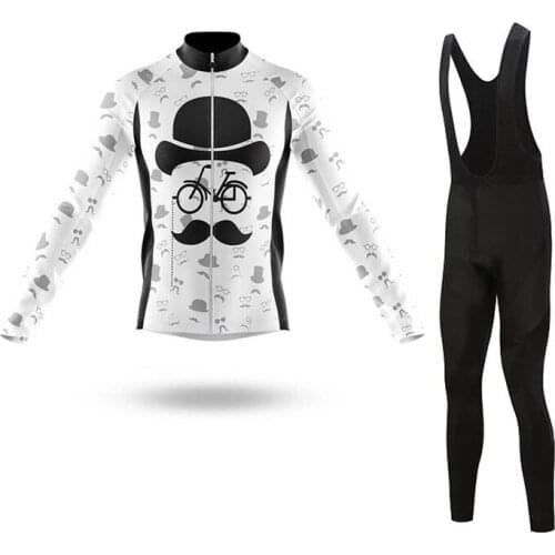 SPTGRVO Ropa Ciclismo Hombre Verano 2020 White Bike Jersey Set Funny Long Sleeve Bicycle Clothing Cycling Suit Road Racing Wear