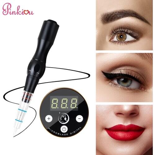 PINKIOU Wireless Permanent Makeup Machine Rechargeable Eyebrows Tattoo Pen Professional Eyebrow Eyeliner Lip Tattoo Set