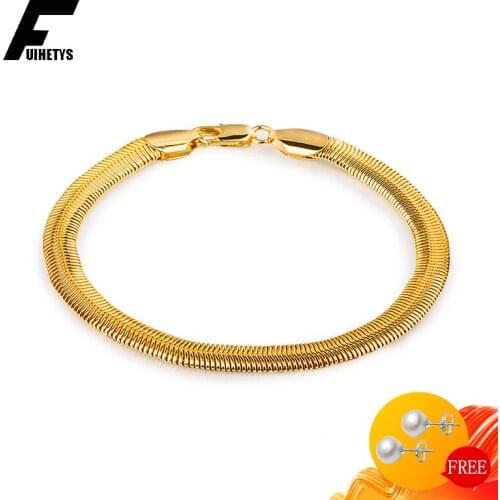 925 Silver Jewelry Men Bracelet Fashion 6mm Male Couple Gold Color Bracelets Accessories for Wedding Engagement Party Wholesale
