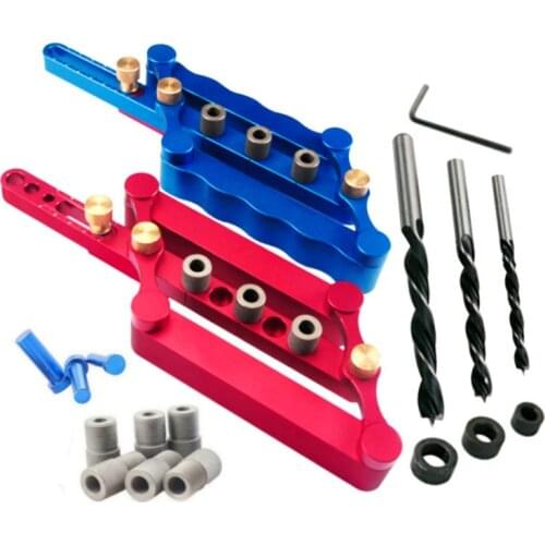 6/8/10mm Self-centering Woodworking Doweling Jig Drill Guide Wood Dowel Puncher Locator Tools Kit for Carpentry