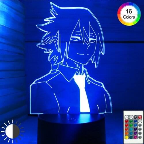 3D Newest Anime Led Lamp My Hero Academia Night Lights Cool Boy Childrens Lights Bedroom Decor Remote Control 16 Colors Gift