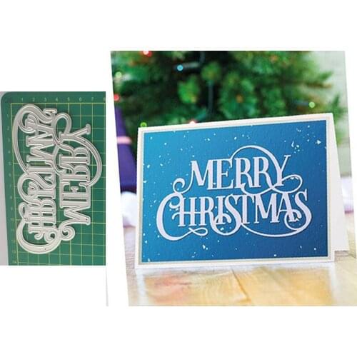 English Words Merry Christmas New Metal Cutting Dies Knife Mould Scrapbook Album Greeting Card Decoration DIY Handmade Art