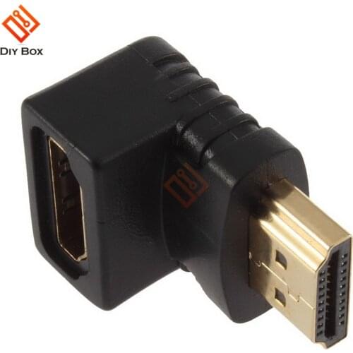 Male to Female M/F Coupler Right Angle Cable Extender Adapter Connector HDMI-compatible for HDTV HDCP 1080p Black Wholesale
