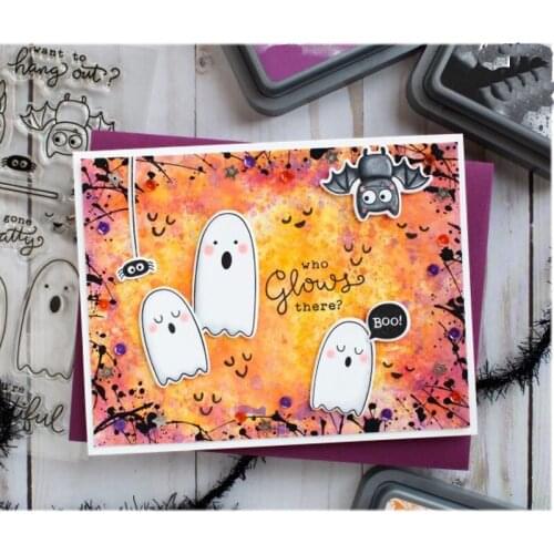 4x6in Halloween Ghost Transparent Clear Silicone Stamp DIY Scrapbooking/Photo Album Card Make Handcraft Decorative Clear Stamp