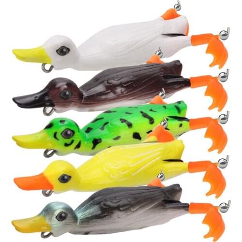 Fishing Lures Propeller Fins Duck Softbait 11cm 25g Chicken Claw Hook Black Nickel Silicone Bait High-Carbon Steel YE0092