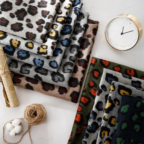 Width 57'' Thickened Leopard Print Cashmere Like Fabric By The Yard For Cushion Pillow Case Sofa Material