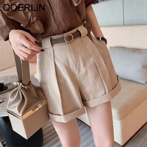 High Waist Wide Leg Shorts Women 2021 Summer New Korean Black Loose A-line Cargo Shorts Girl Streetwear Casual Overalls Shorts