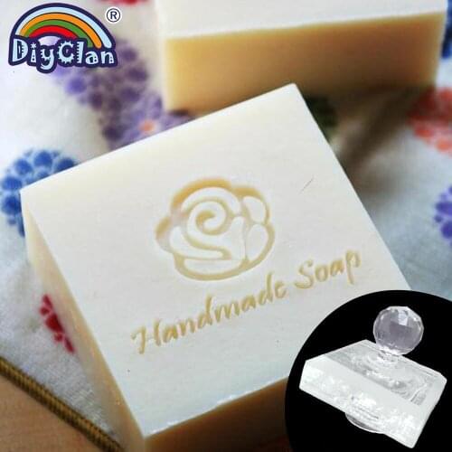 Rose Handmade Soap Making Stamp Rose Transparent Diy Natural Organic Stamp Resin Glass Soap Seal Acrylic Chapter Tool Love Gift