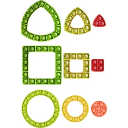 Silicone Geometrical Shape Fidget Toys Push Bubble Sensory Toy Anti-stress Relaxing Toy Autism Toys Stress Relieve Special Needs