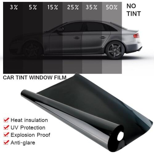 Black Auto Car Home Window Glass Building Tinting Film Roll Side Window Solar UV Protection Sticker Curtain