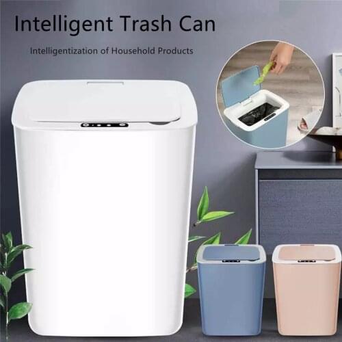 14L Intelligent Trash Can Automatic Sensor Dustbin Smart Sensor Electric Waste Bin Home Rubbish Can For Kitchen Bathroom