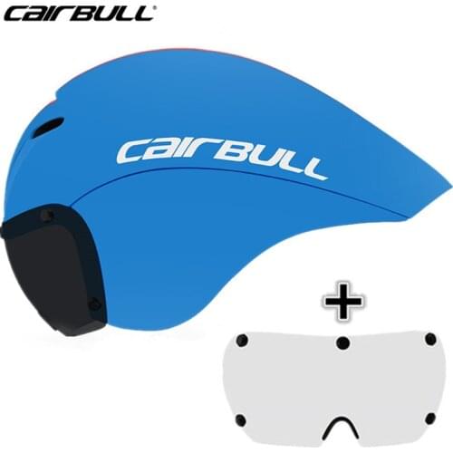 CAIRBULL 2 Lens Magnetic Goggles Bicycle Helmet Road Cycling Helmet Pro Triathlon Time Trial Helmet Pneumatic TT Bike Helmet Cap