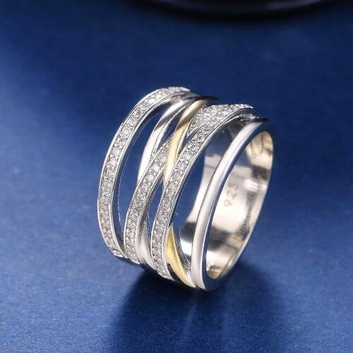 New Creative Multi-line Winding Multi-row Zircon Womens Engagement Ring Trendy Fashion Ring Fashion Ring Jewelry
