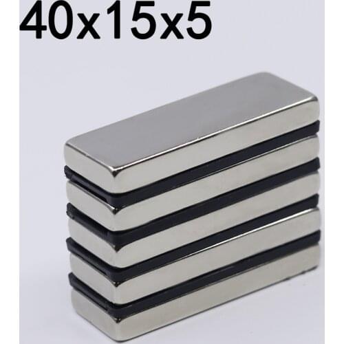 1/2/5/10Pcs 40x15x5 Neodymium Magnet 40mm x 15mm x5mm N35 NdFeB Block Super Powerful Strong Permanent Magnetic imanes