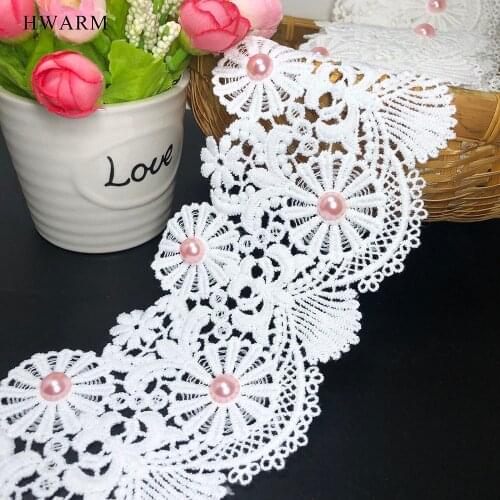 10yard African 3d Lace Fabric 2021 For Dresses With Pink Beads Women Sewing Trim Clothing Skirt Accessories Wedding Decoration