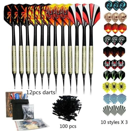 100 Pcs Dart Set Multiple Styles Darts Flights Professional Darts Soft Plastic Tips Set For Electronic Dartboard Accessories
