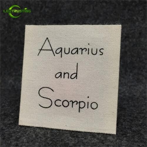 1000pcs Customized Printed White/Beige Cotton Garment Labels Tags Custom Personal Brand Logo Printed Labels for Baby Clothing