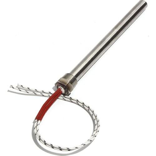 20mm Dia 300~400mm DN20/26mm Threaded Single-ended Heating Tube 2KW/2.5KW/3KW 201SUS Cartridge Heater Element with Nut