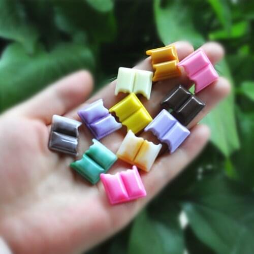 20pcs resin milk chocolate for DIY phone decoration hair craft nail decoration mixed colors