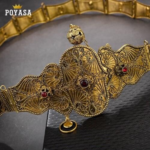 2019 Free Shipping Caucasus Ethnic old gold belt for women Caucasus traditional wedding waist chain for women