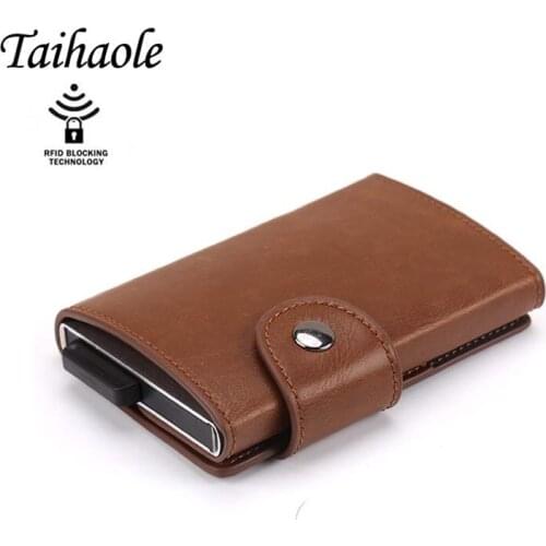 Anti-thief Men Credit Card Holder RFID Blocking Purse for Men Wallet ID Card holder Bank Business Cards Wallets Hasp PU Leather
