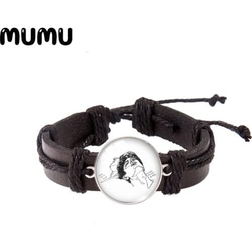 2021 New Call Me by Your Name Leather Bracelet Elio Oliver Round Glass Dome Bracelets Handmade Jewelry Gifts Men Women