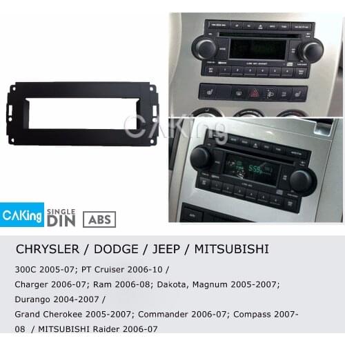 Single Din Car Fascia Radio Panel for DODGE Dakota, Magnum 2005-2007; Durango 2004-2007 Dash Kit Plate Bezel Adapter Facia Cover