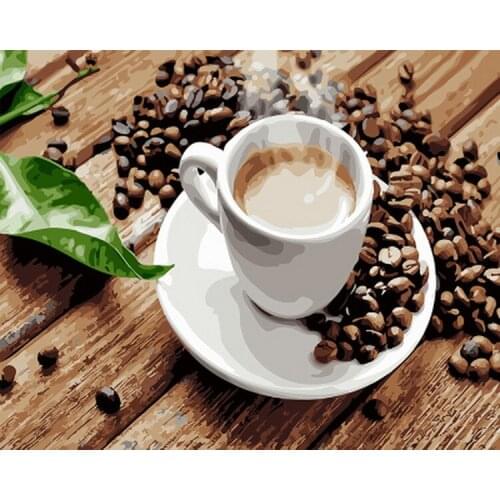 Frameless picture oil painting by numbers wall decor diy painting on canvas for home decor 4050 hot coffe