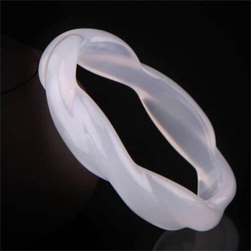 Natural White Chalcedony Hand Carved Mahua Bracelet Fashion Jewelry Mens and Womens High Bamboo Festival Agate Bracelet