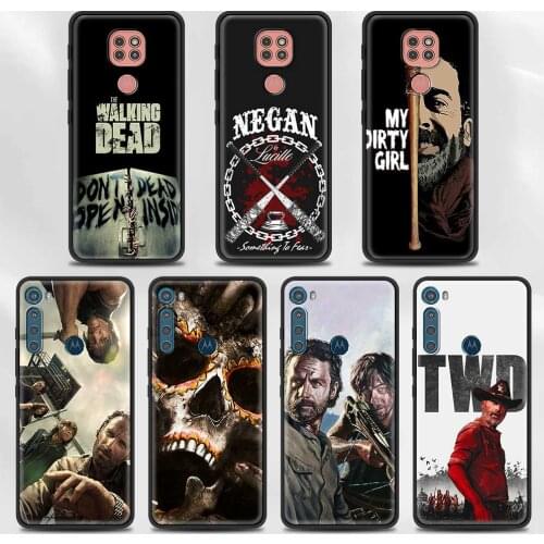 The walking dead Case for Moto G Stylus(2021) G30 G10 G9 G8 Plus Power Lite Play One Fusion Hyper Edge E6s Black Cover