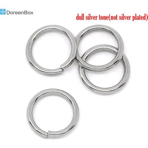 Doreen Box Lovely 500 Stainless Steel Open Jump Rings 8mm Dia. Findings (B10272)