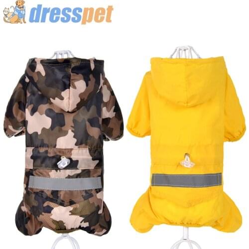 High Quality Pet Dog Raincoat Waterproof Polyester Rain Coat Jacket S-XXL Clothes For Chihuahua Small Medium Dogs Puppy DRESSPET